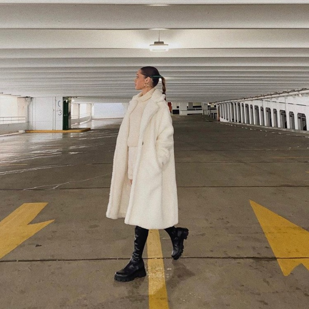 White teddy coat